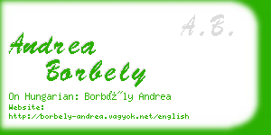 andrea borbely business card